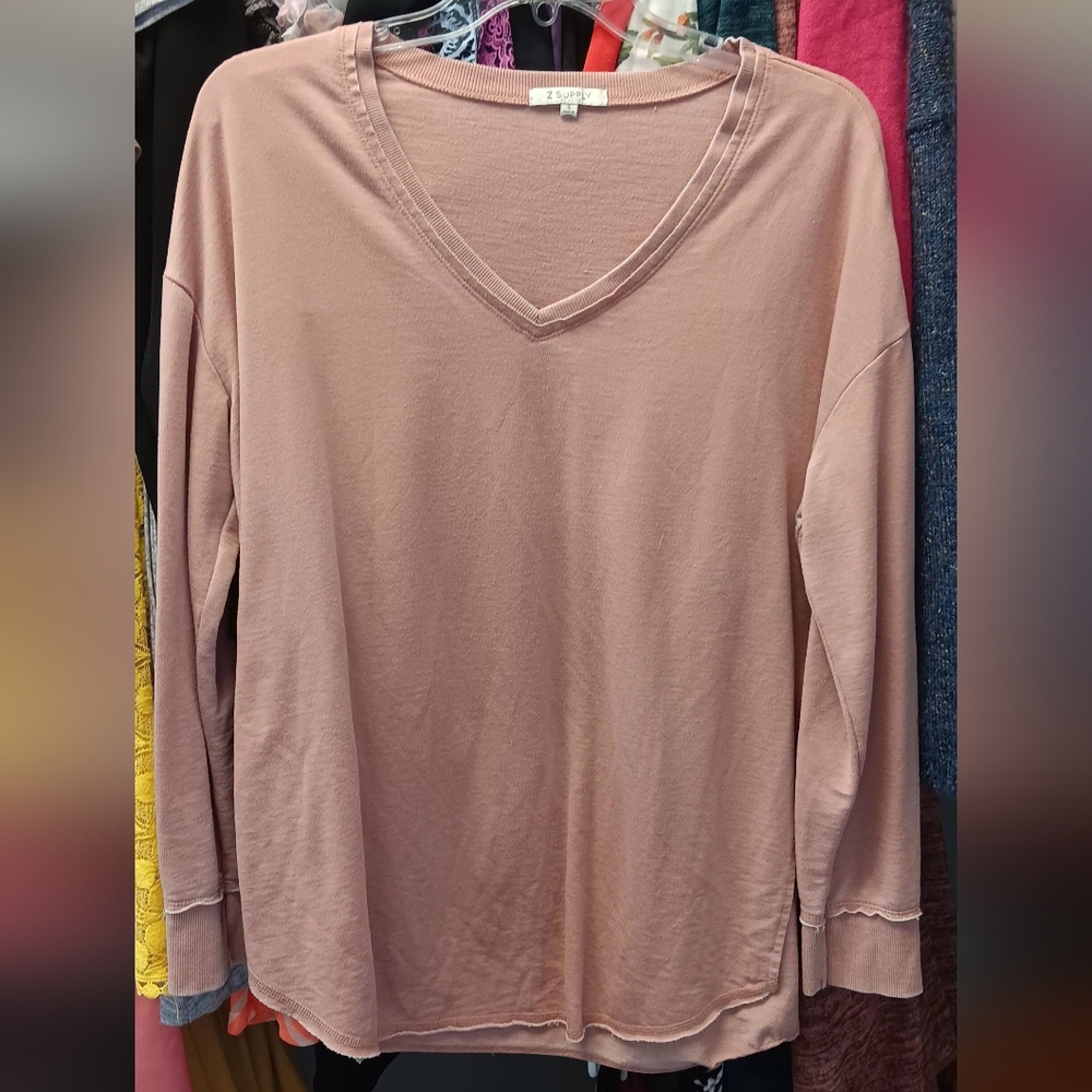 Women's V-Neck Top in Pink